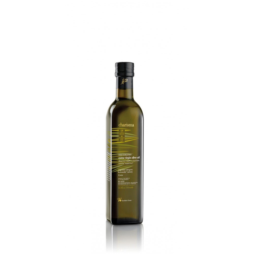 Charisma 500ml glass bottle - Extra Virgin Olive Oil Vassilakis Estate Brands