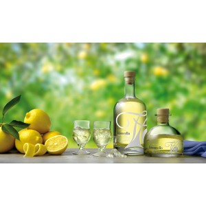 Limoncello 200ml glass bottle - Distilled grape spirit drink with lemon Vassilakis Estate Brands