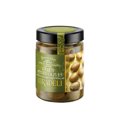 Green pitted olives in brine (jar) 320gr