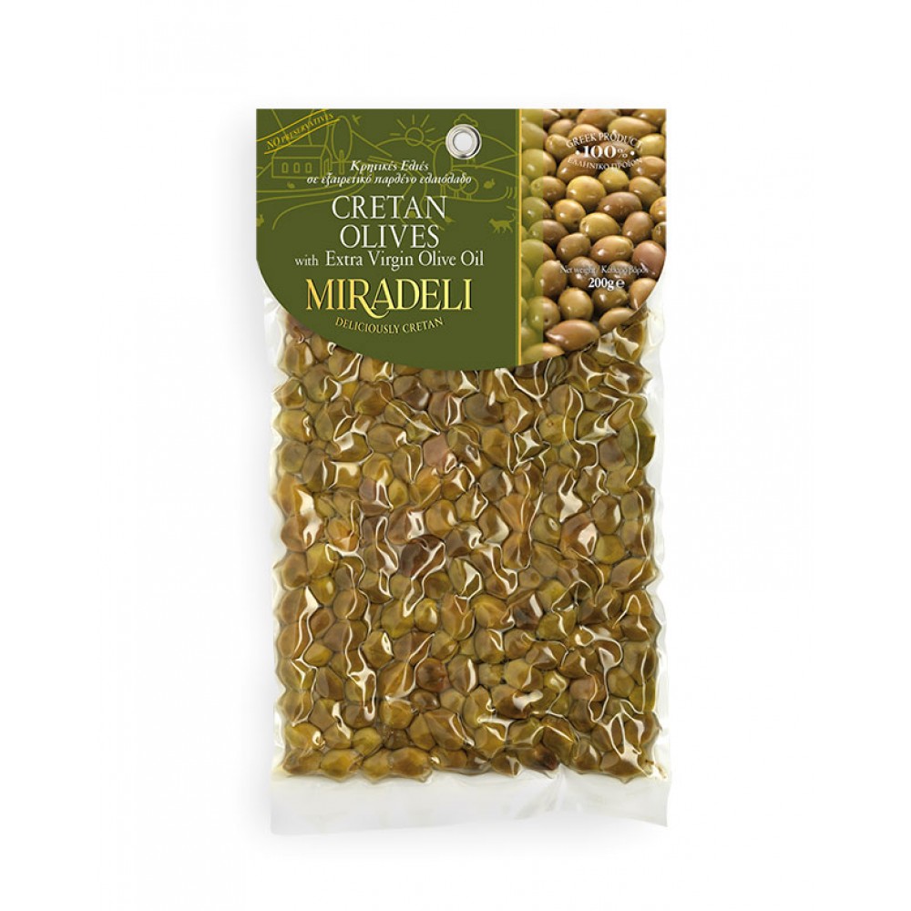 Cretan Koroneiki olives (vacuum pack 200g) Vassilakis Estate selections