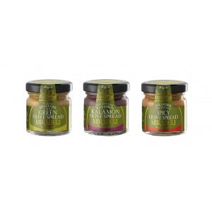 3 Mini olive spreads  (3 X 40g glass jars) Vassilakis Estate selections