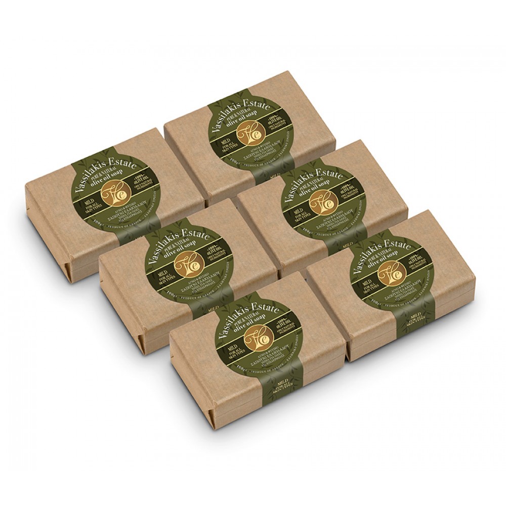 Natural olive oil soap Vassilakis Estate 100g (5+1 FREE) Natural Cosmetics